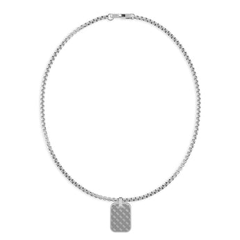 Guess Mens Jewellery Stainless Steel 4G Tag Pendant On 66cm Chain
