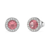 Guess Stainless Steel 10mm Fuchsia Cubic Zirconia Stud Earrings