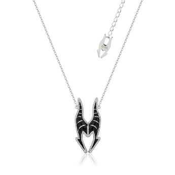 Couture Kingdom Disney Stainless Steel Maleficent Crystal Pendant With 45+7cm Chain