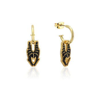 Couture Kingdom Disney Gold Plated Stainless Steel Maleficent Mini hoop Earrings