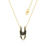 Couture Kingdom Disney Gold Plated Stainless Steel Maleficent Crystal Pendant On 45+7cm Chain