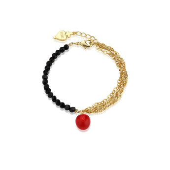 Couture Kingdom Disney Gold Plated Stainless Steel Evil Queen Poison Apple 19cm Bracelet