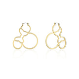 Couture Kingdom Disney Gold Plated Stainless Steel Minnie Mouse Outline 60mm Hoop Earring