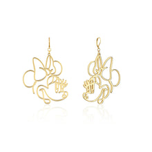 Load image into Gallery viewer, Disney Gold Plated Stainless Steel Minnie Mouse Wire Style 50mm Drop Earring