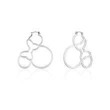 Load image into Gallery viewer, Disney Stainless Steel Minnie Mouse Outline 60mm Hoop Earrings