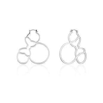 Couture Kingdom Disney Stainless Steel Minnie Mouse Outline 60mm Hoop Earrings
