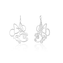 Load image into Gallery viewer, Disney Stainless Steel Minnie Mouse Wire Style 50mm Drop Earrings