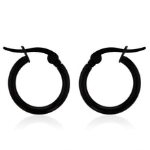 Load image into Gallery viewer, Stainless Steel Black 11mm Hoop Earrings