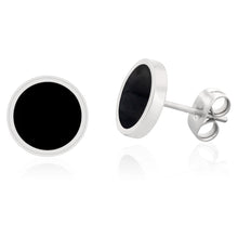 Load image into Gallery viewer, Stainless Steel Black 10mm Stud Earrings
