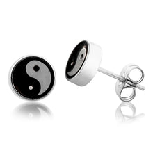 Load image into Gallery viewer, Stainless Steel Ying Yang 8mm Stud Earrings