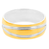 Stainless Steel Two Tone 8mm Wide Crossover Ring