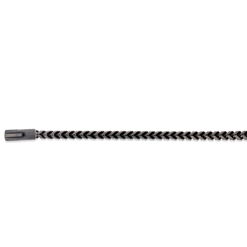 Stainless Steel "Y" Shape Black Link 22cm Bracelet