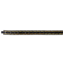 Load image into Gallery viewer, Stainless Steel Magnetic Gold Stripe Black 21cm Bracelet
