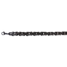 Load image into Gallery viewer, Stainless Steel Fancy Links 22cm Black Bracelet
