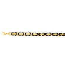 Load image into Gallery viewer, Stainless Steel And Yellow Gold Plated Fancy Links 23.5cm Bracelet