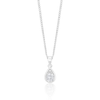 Sterling Silver Zirconia Teardrop Pendant