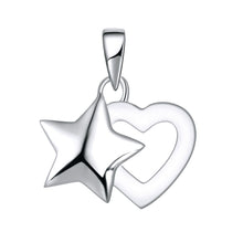 Load image into Gallery viewer, Sterling Silver Heart and Star Pendant SS